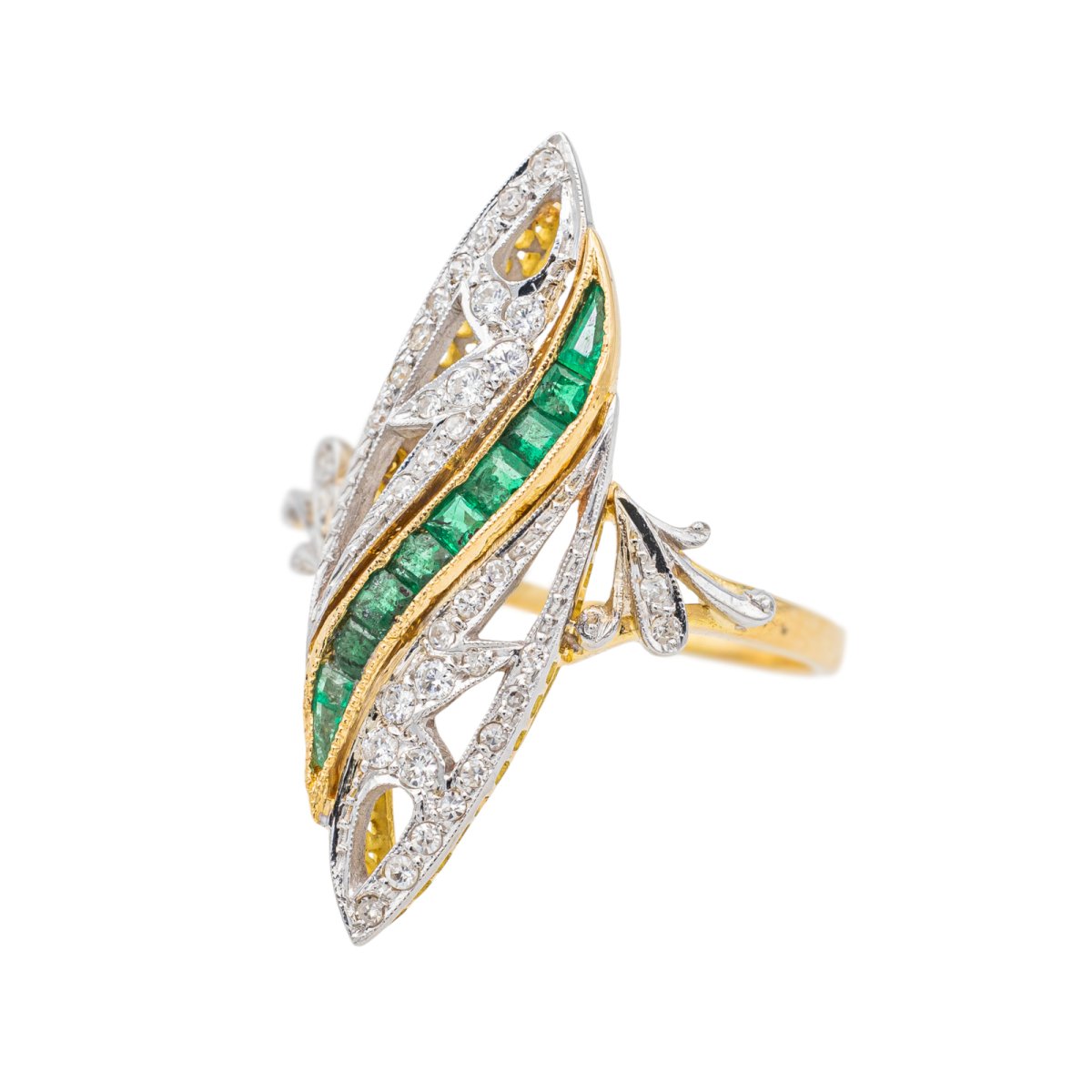 Bague Marquise Or jaune Diamant - Castafiore