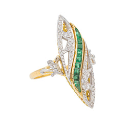 Bague Marquise Or jaune Diamant - Castafiore