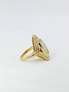 Bague marquise or jaune opale diamants - Castafiore