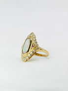 Bague marquise or jaune opale diamants - Castafiore