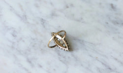 Bague marquise perles et diamants - Castafiore