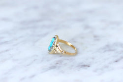 Bague marquise turquoises et perles - Castafiore