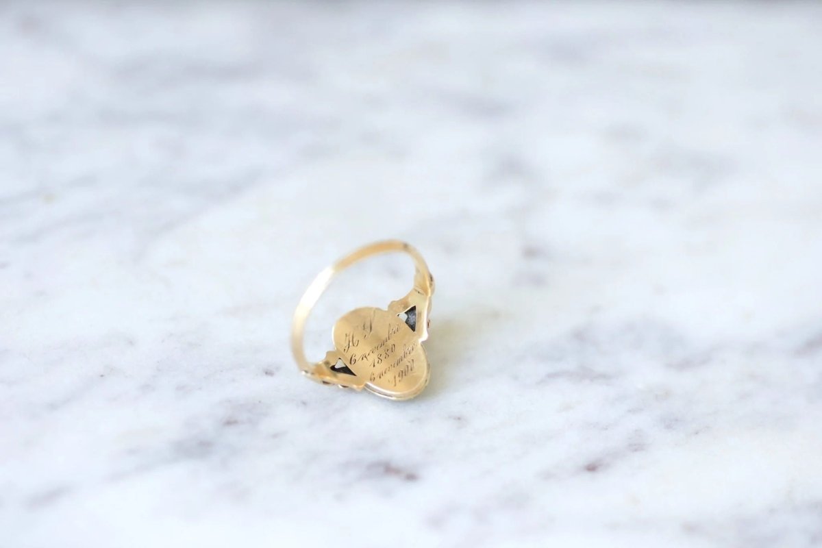 Bague marquise turquoises et perles - Castafiore