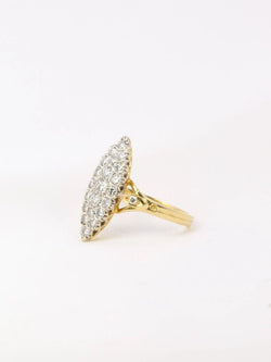 Bague marquise vintage or diamants - Castafiore