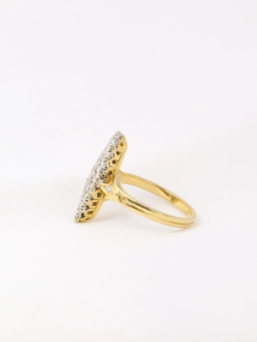Bague marquise vintage or diamants - Castafiore