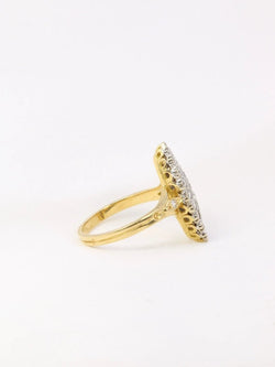 Bague marquise vintage or diamants - Castafiore
