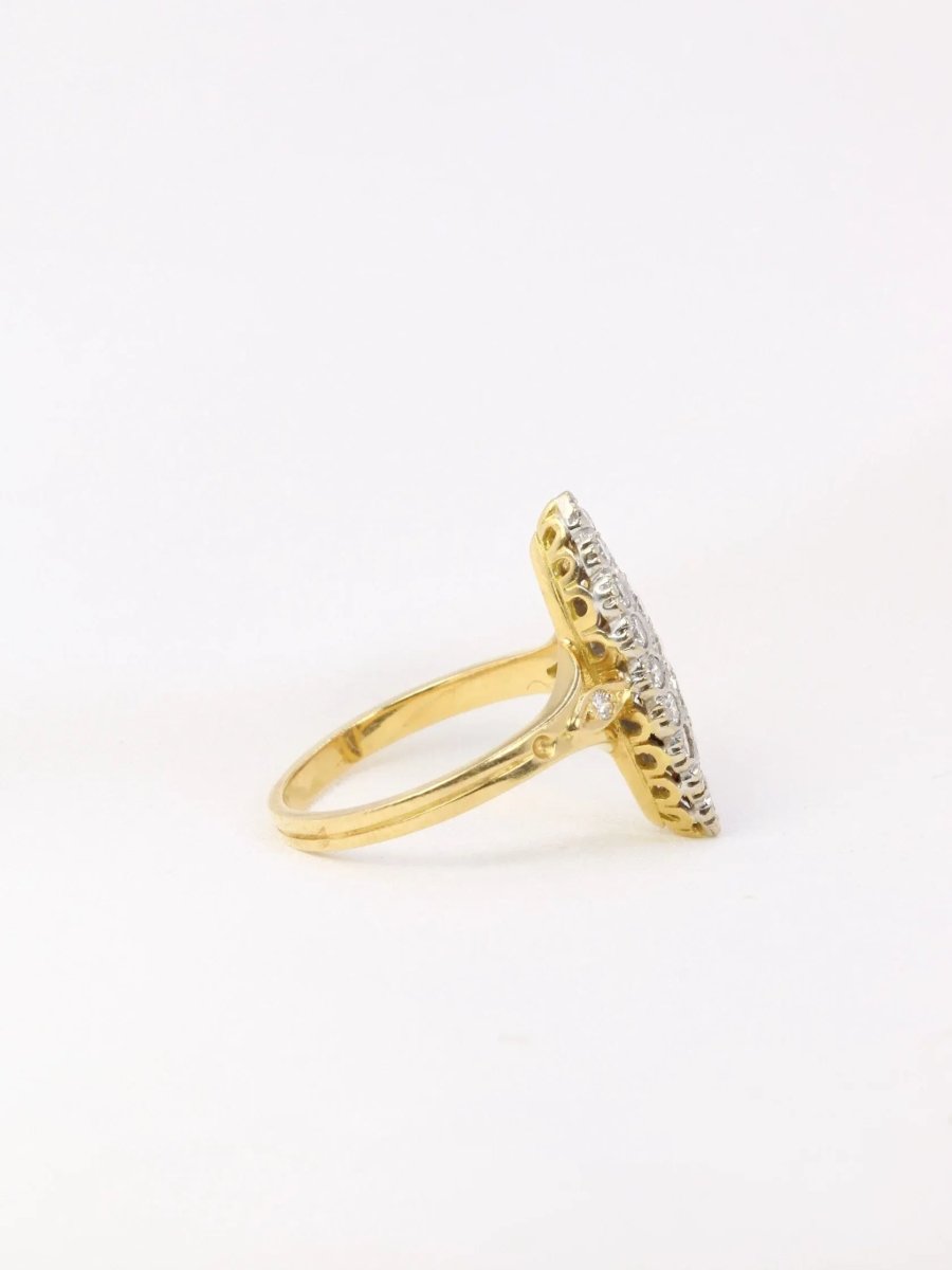 Bague marquise vintage or diamants - Castafiore