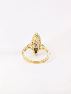 Bague marquise vintage or diamants - Castafiore