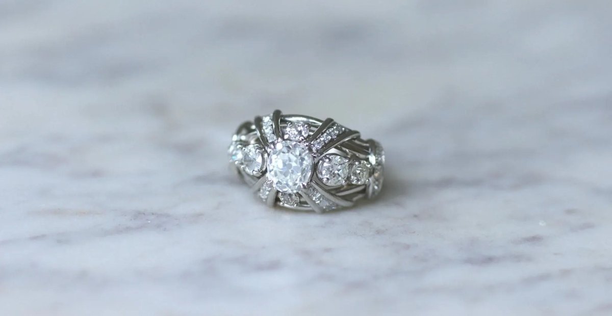 Bague Mauboussin Diamant Coussin 1.57 Cts sur Platine - Castafiore