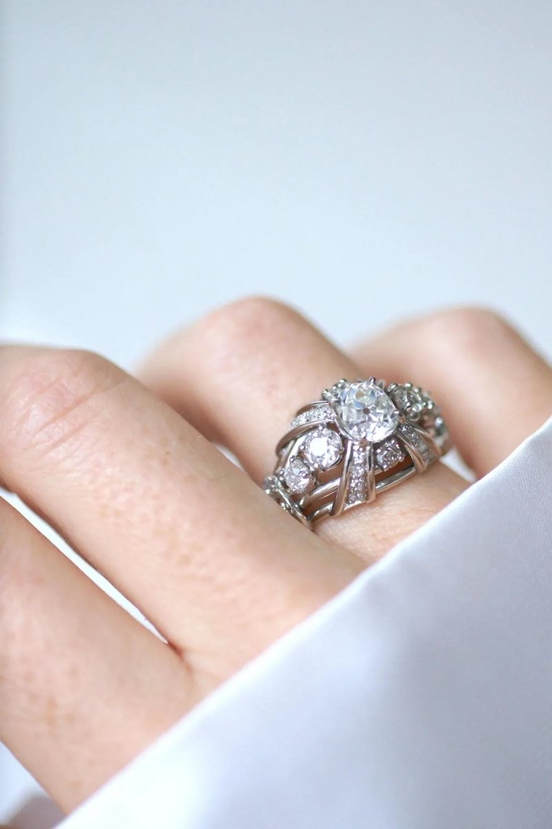 Bague Mauboussin Diamant Coussin 1.57 Cts sur Platine - Castafiore