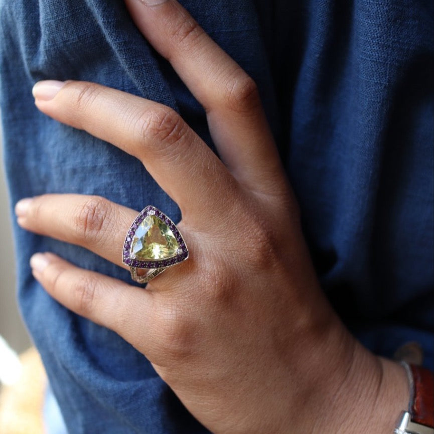 MAUBOUSSIN ring “My colors to you” in white gold, lemon quartz