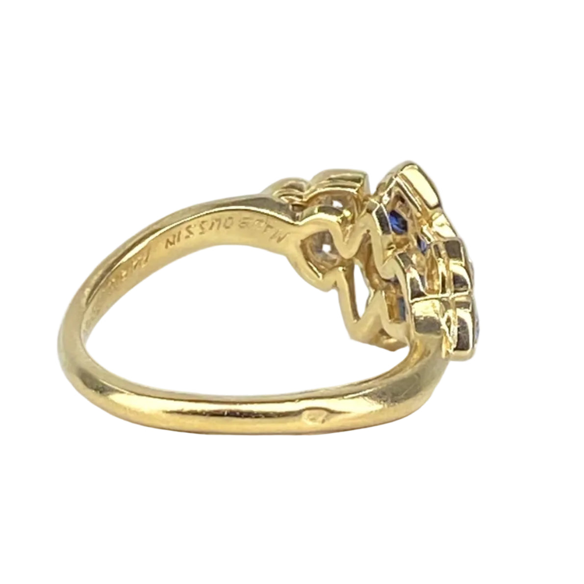 Bague Mauboussin en or jaune 18 carats en saphirs et diamants - Castafiore