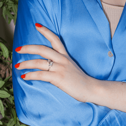Bague MAUBOUSSIN "Étoile de Vie" en or blanc, nacre et diamants - Castafiore