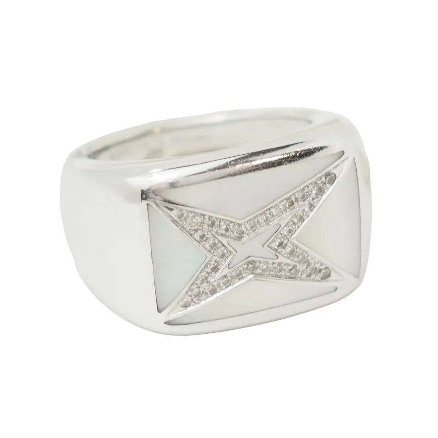 Bague MAUBOUSSIN Grande vie en or blanc nacre et diamants - Castafiore