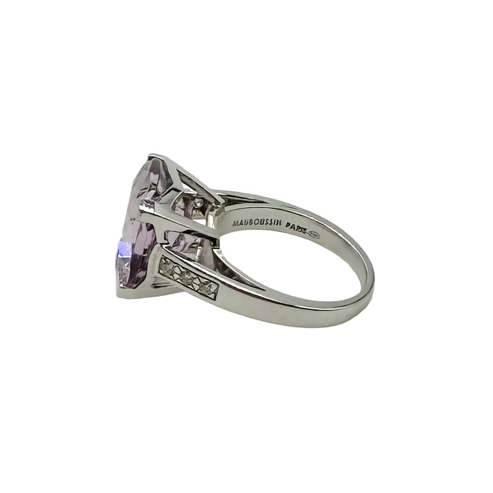 Bague MAUBOUSSIN "Gueule d'amour" en or blanc, améthyste et diamants - Castafiore
