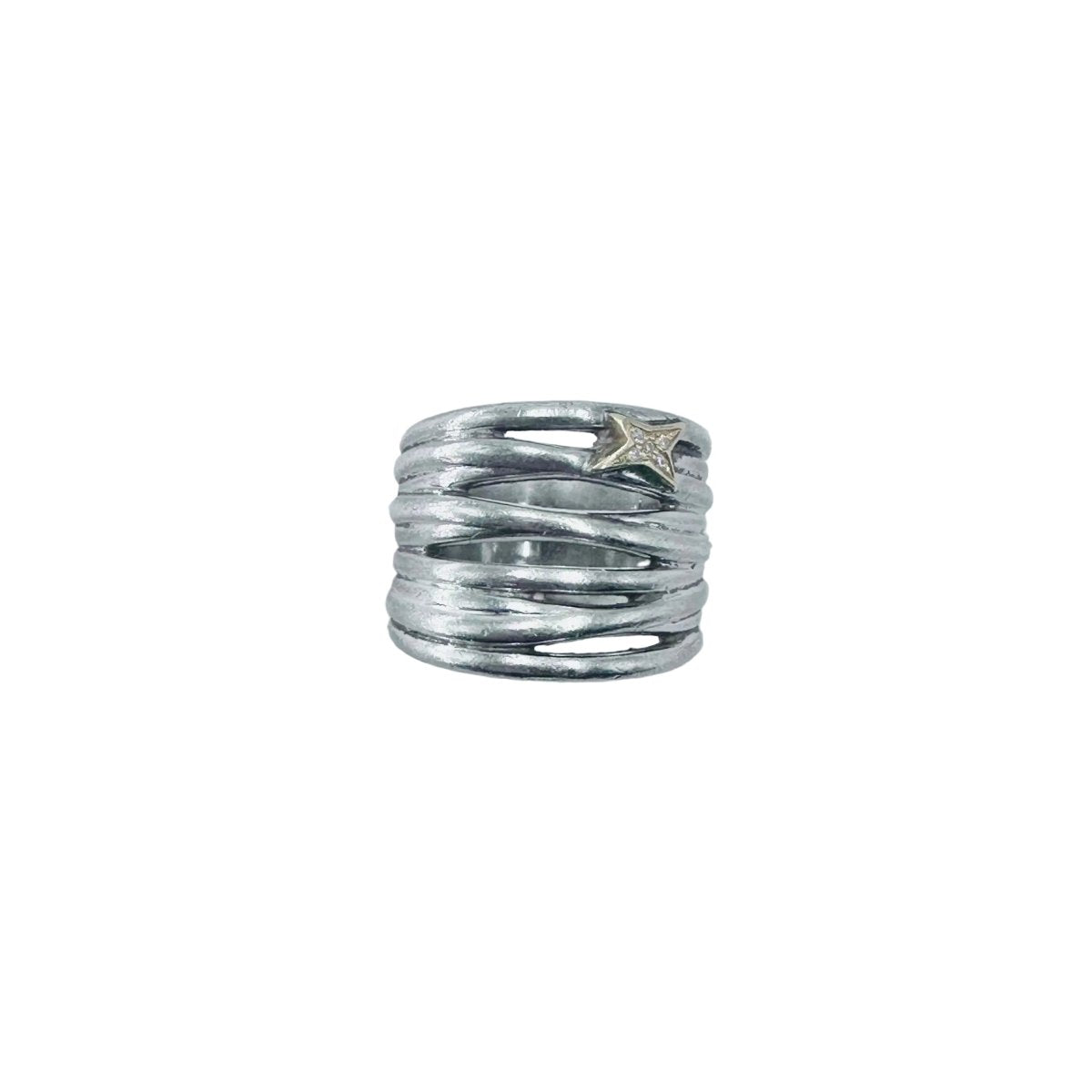 Bague MAUBOUSSIN "Kiff and Sun" en or jaune, argent et diamants - Castafiore