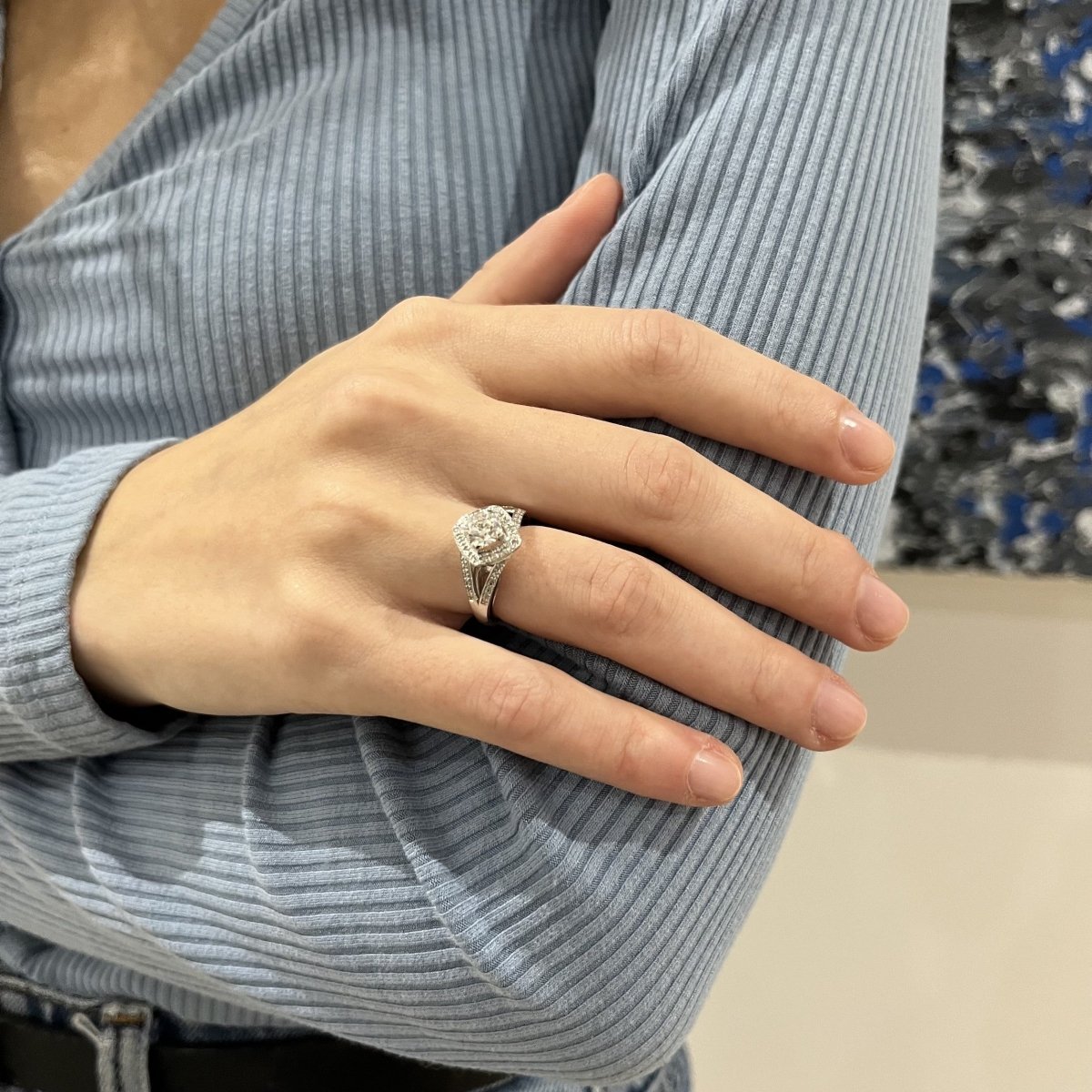 Bague Mauboussin Love my Love en or gris 18k avec Diamant de 0,70 Cts F - SI1 en taille 48. - Castafiore