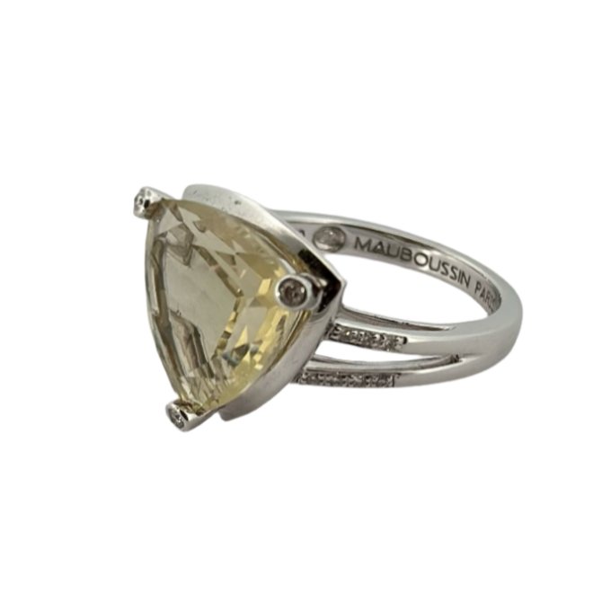 Bague MAUBOUSSIN, "Mes couleurs à toi", en or blanc, quartz et diamant - Castafiore