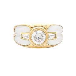 Bague MAUBOUSSIN "Nadia" or jaune, nacre et diamant - Castafiore