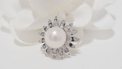 Bague Mauboussin or blanc Au café des 2 amours perle de culture et diamants