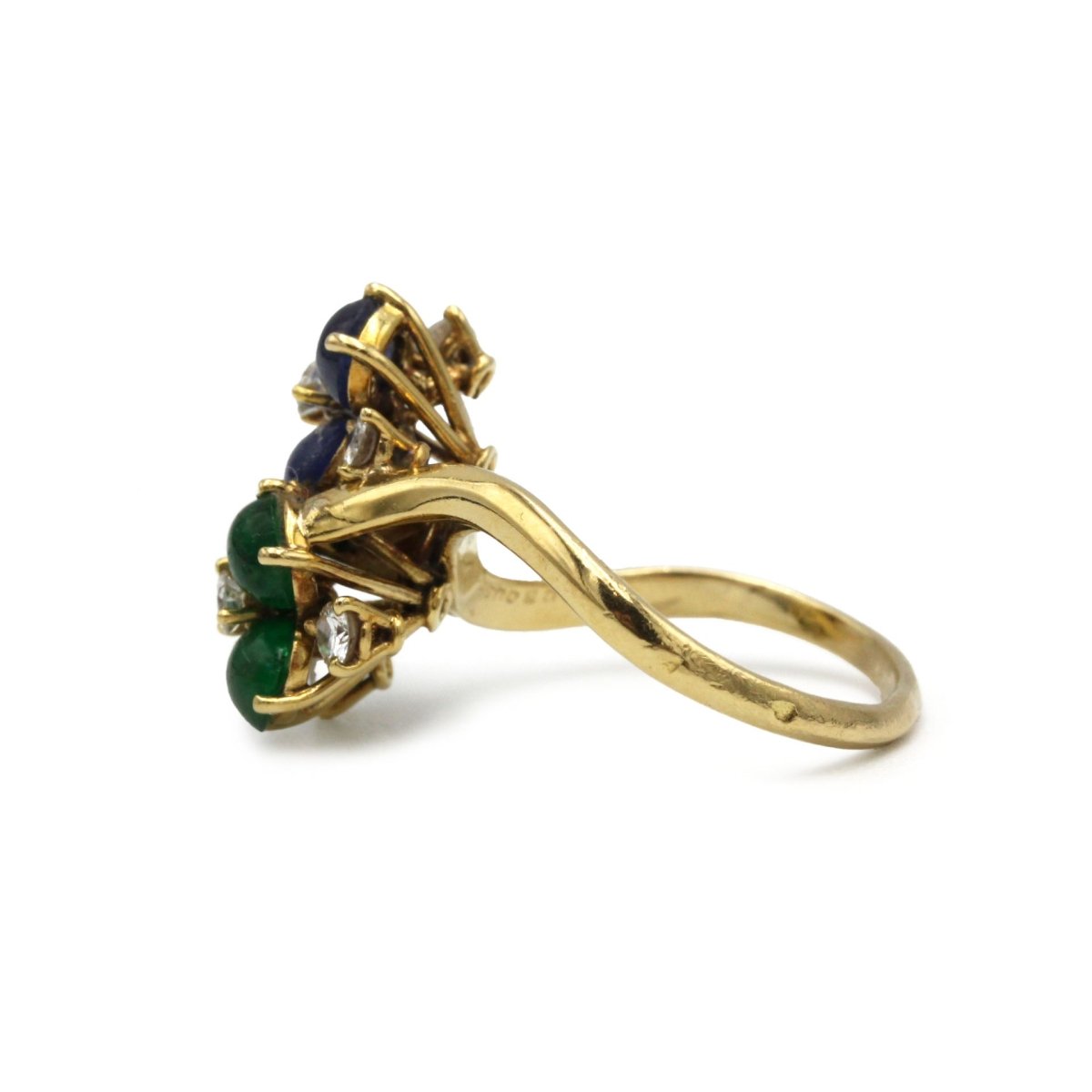 Bague MAUBOUSSIN Toi et Moi en or jaune, saphirs, émeraudes, et diamants - Castafiore