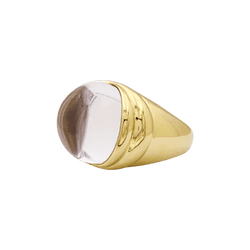 Bague MAUBOUSSIN Transparence pavée en or jaune, cristal de roche et diamants - Castafiore
