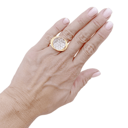 Bague MAUBOUSSIN Transparence pavée en or jaune, cristal de roche et diamants - Castafiore