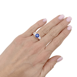 Bague Mellerio en or jaune saphir et diamants - Castafiore