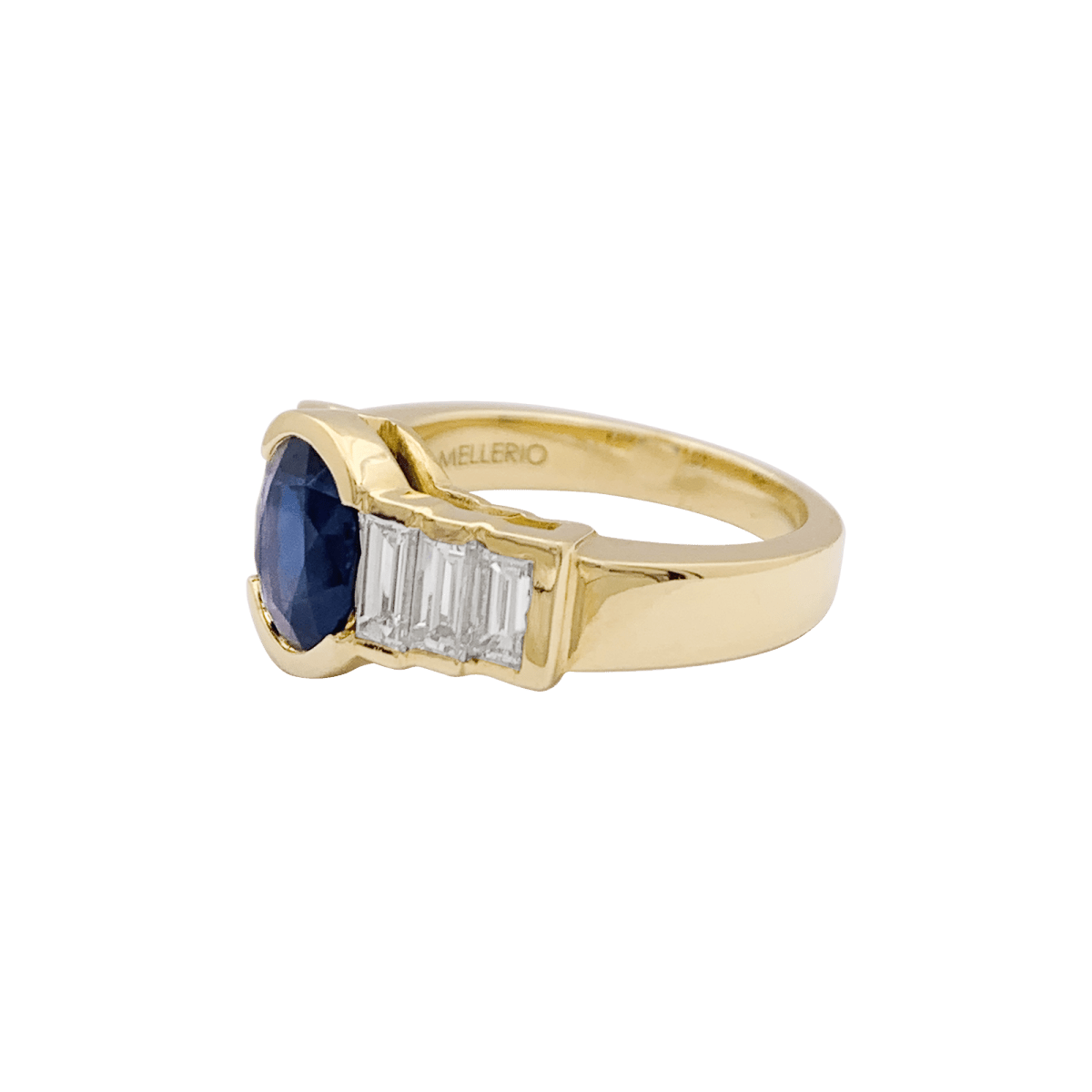 Bague Mellerio en or jaune saphir et diamants - Castafiore