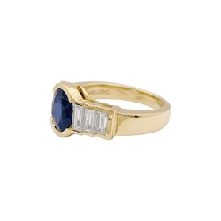 Bague Mellerio en or jaune saphir et diamants - Castafiore