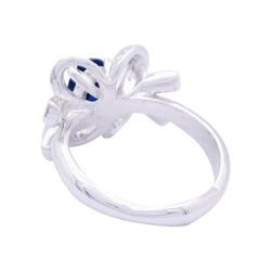 Bague Mellerio "Reine de Coeur Désirée" or blanc, diamants, saphir. - Castafiore