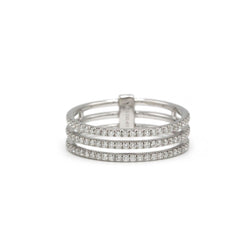 Bague MESSIKA Gatsby 3 rangs en or blanc et diamants - Castafiore