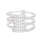 Bague Messika "Gatsby", or blanc, diamants. - Castafiore