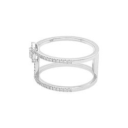 Bague Messika "Glam'Azone" or blanc, diamants. - Castafiore