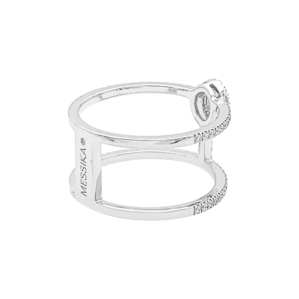 Bague Messika "Glam'Azone" or blanc, diamants. - Castafiore