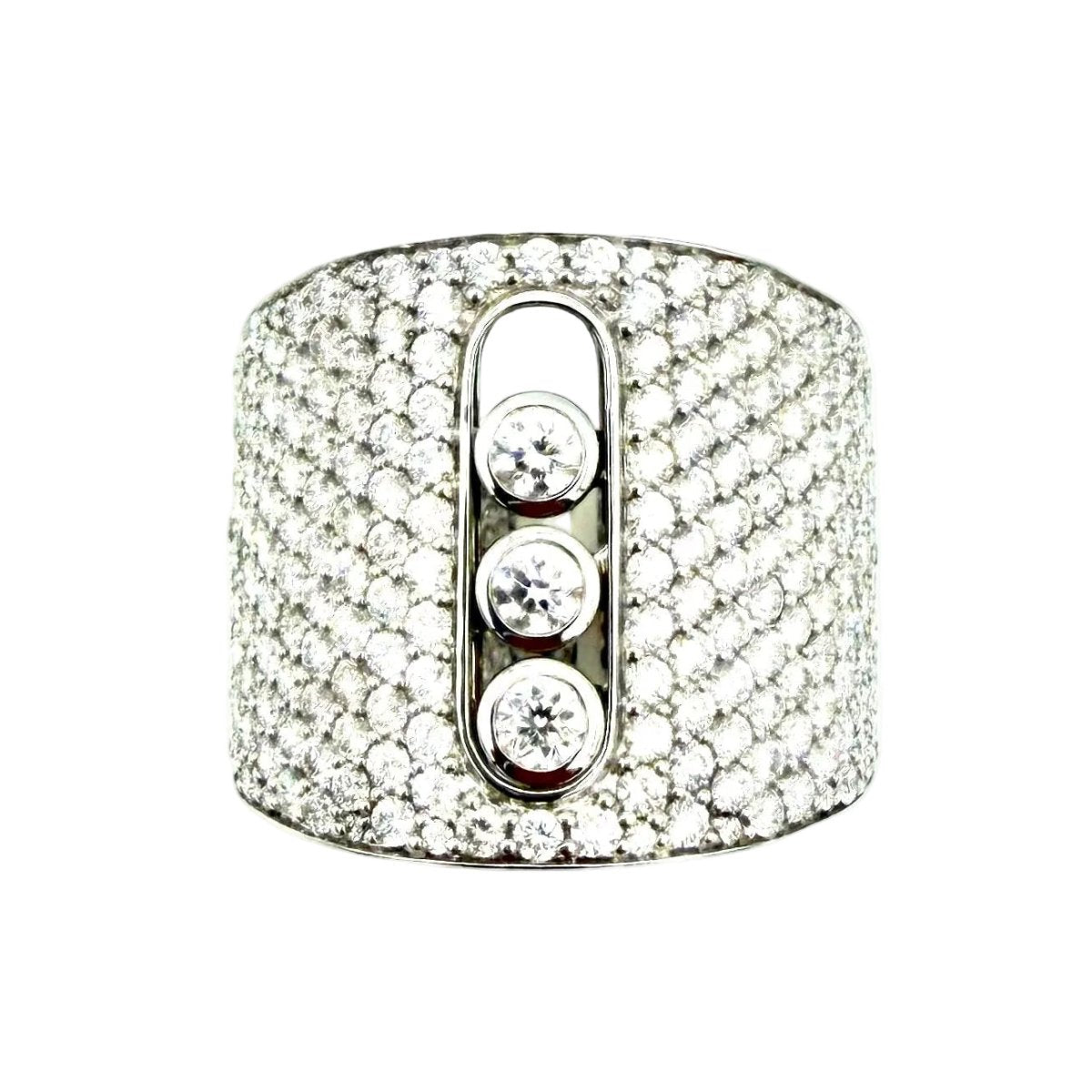 Bague MESSIKA "Move Joaillerie Pavée" en or blanc et diamants - Castafiore