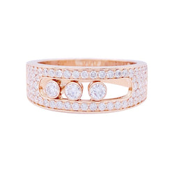 Bague MESSIKA, "Move Joaillerie Pavée", or rose, diamants. - Castafiore