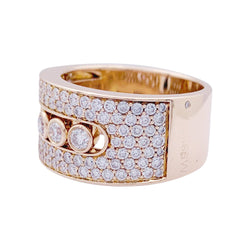 Bague Messika, "Move Joaillerie Pavée", or rose, diamants. - Castafiore
