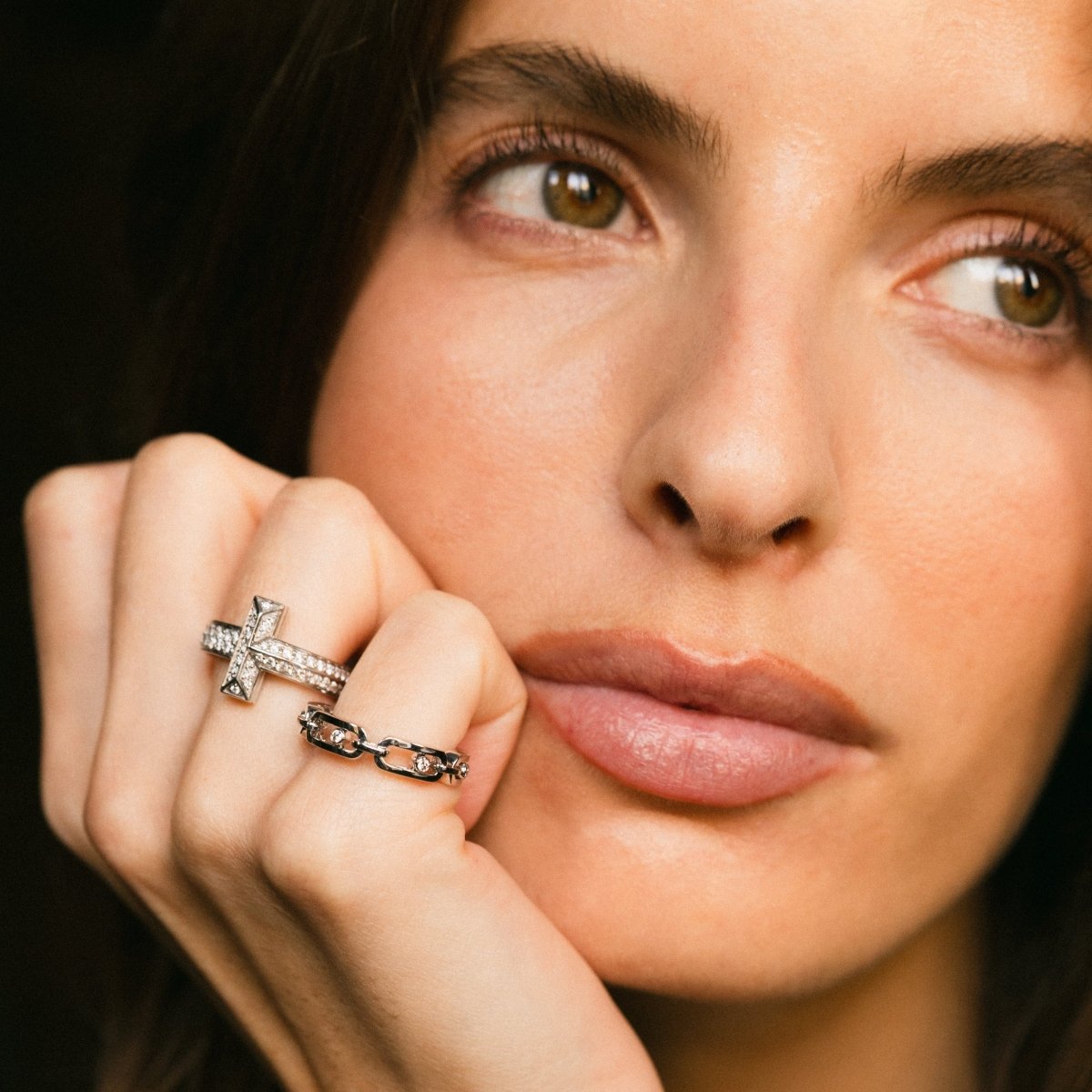 Bague MESSIKA "Move Link Multi" en or blanc et diamants - Castafiore