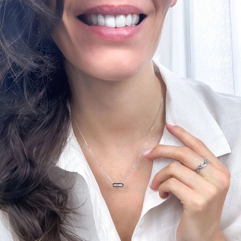 Bague MESSIKA Move link multi en or blanc et diamants - Castafiore