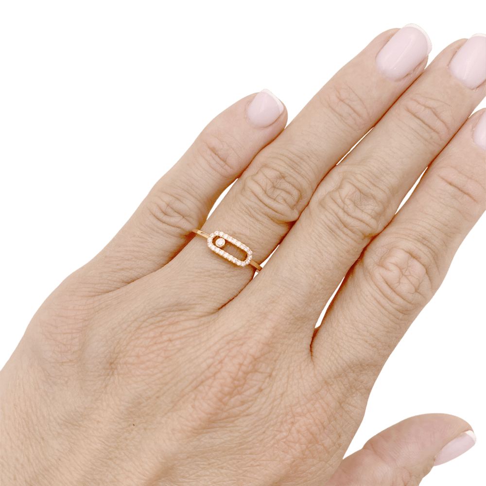 Bague MESSIKA Move uno pavé en or rose et diamants - Castafiore