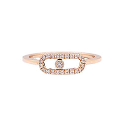 Bague MESSIKA "Move Uno Pavé" en or rose et diamants - Castafiore
