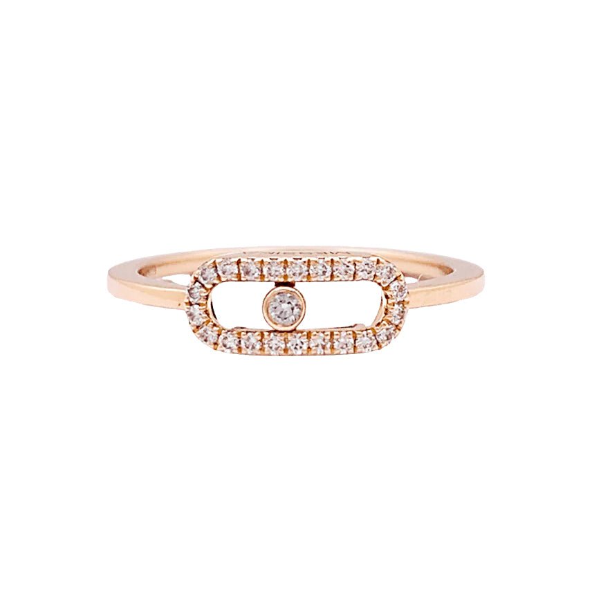 Bague MESSIKA "Move Uno Pavé" en or rose et diamants - Castafiore