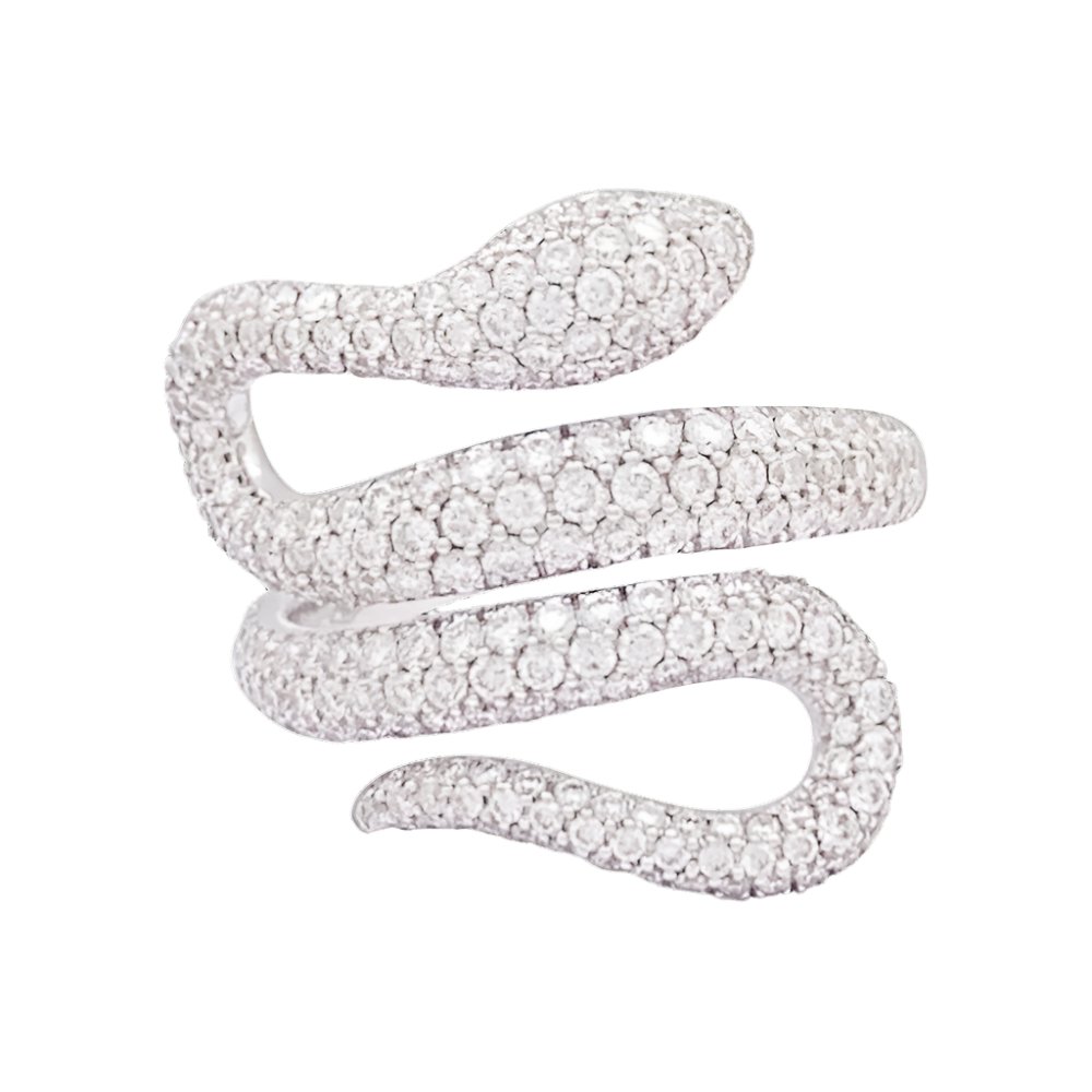 Bague MESSIKA "Snake" en or blanc et diamants - Castafiore