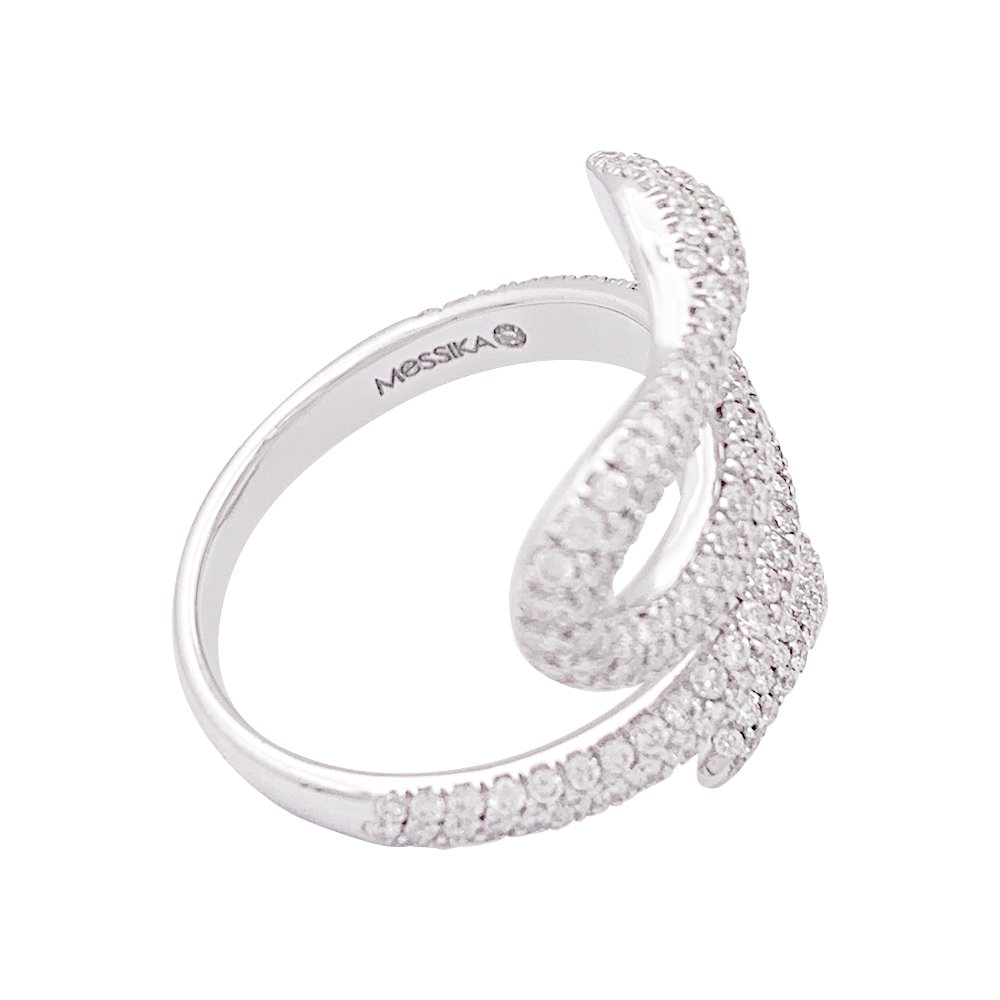 Bague MESSIKA "Snake" en or blanc et diamants - Castafiore