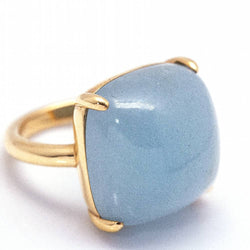 Bague MILKY en or et aigue - marine - Castafiore