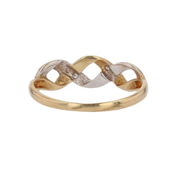 Bague moderne diamants 2 ors entrelacés - Castafiore