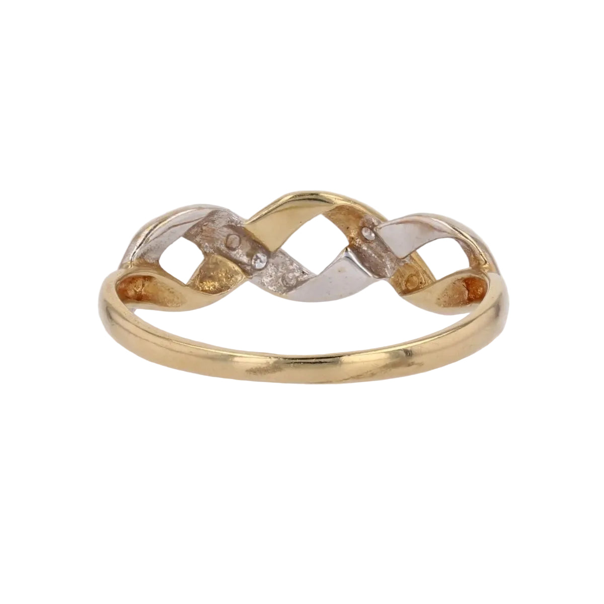 Bague moderne diamants 2 ors entrelacés - Castafiore