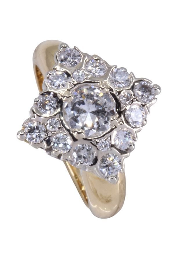 Bague moderne diamants en or jaune et or blanc - Castafiore