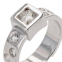 Bague moderniste diamants or blanc - Castafiore